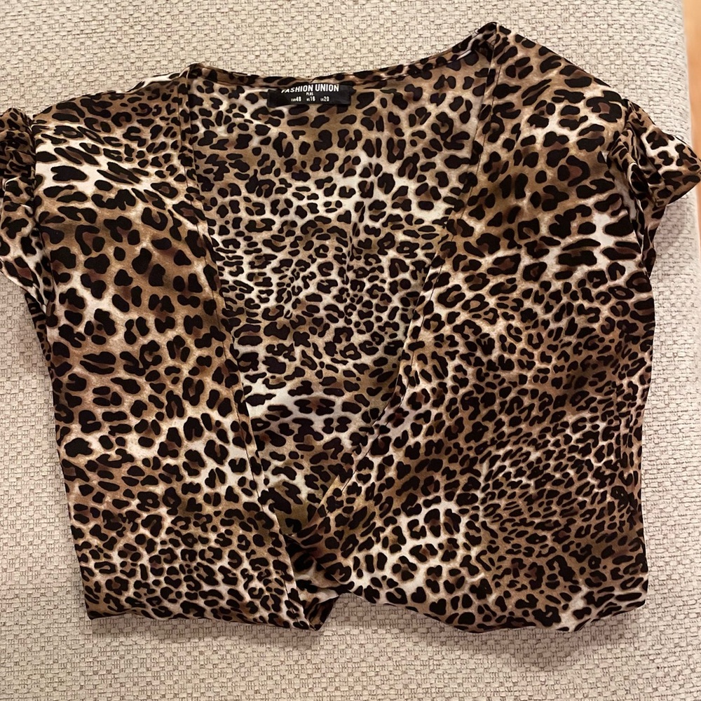 Leopard Print Wrapped Blouse (BRAND NEW )